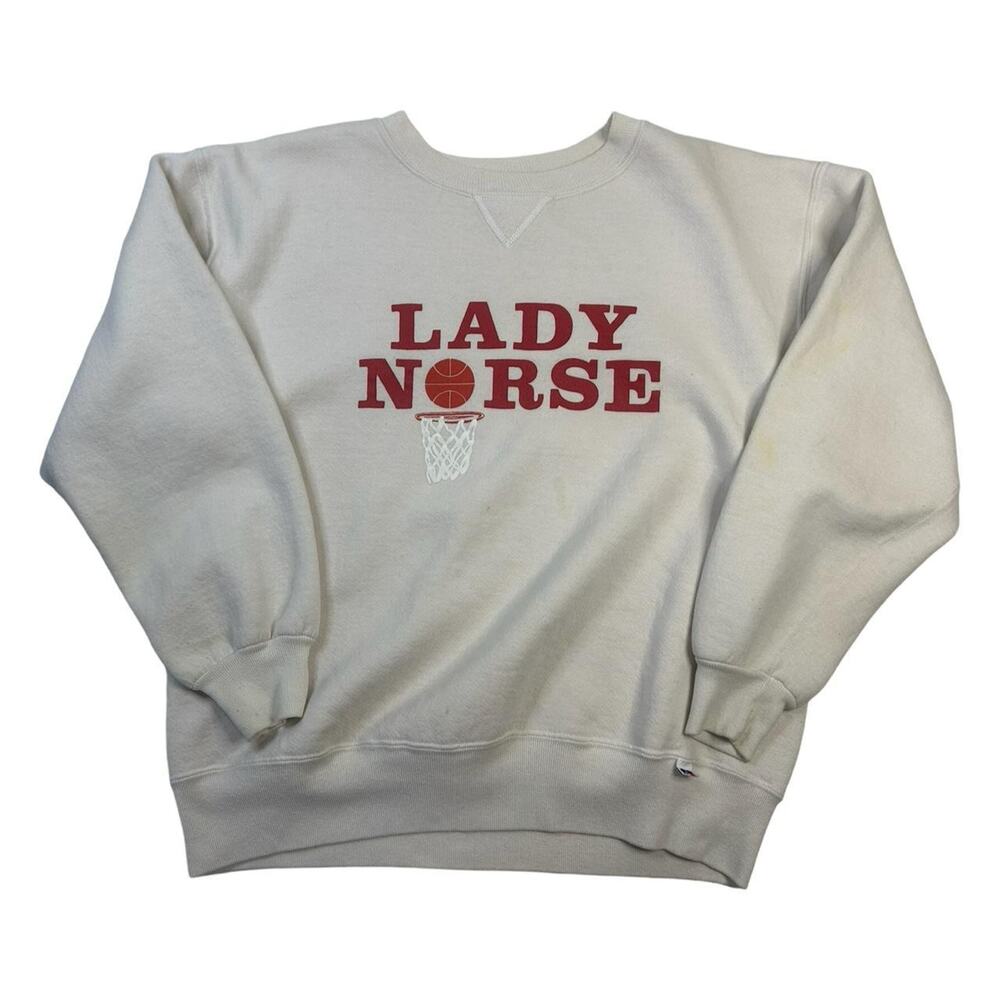 Vintage crewneck sweatshirt 80s lady norse sz XL Russell Athletic